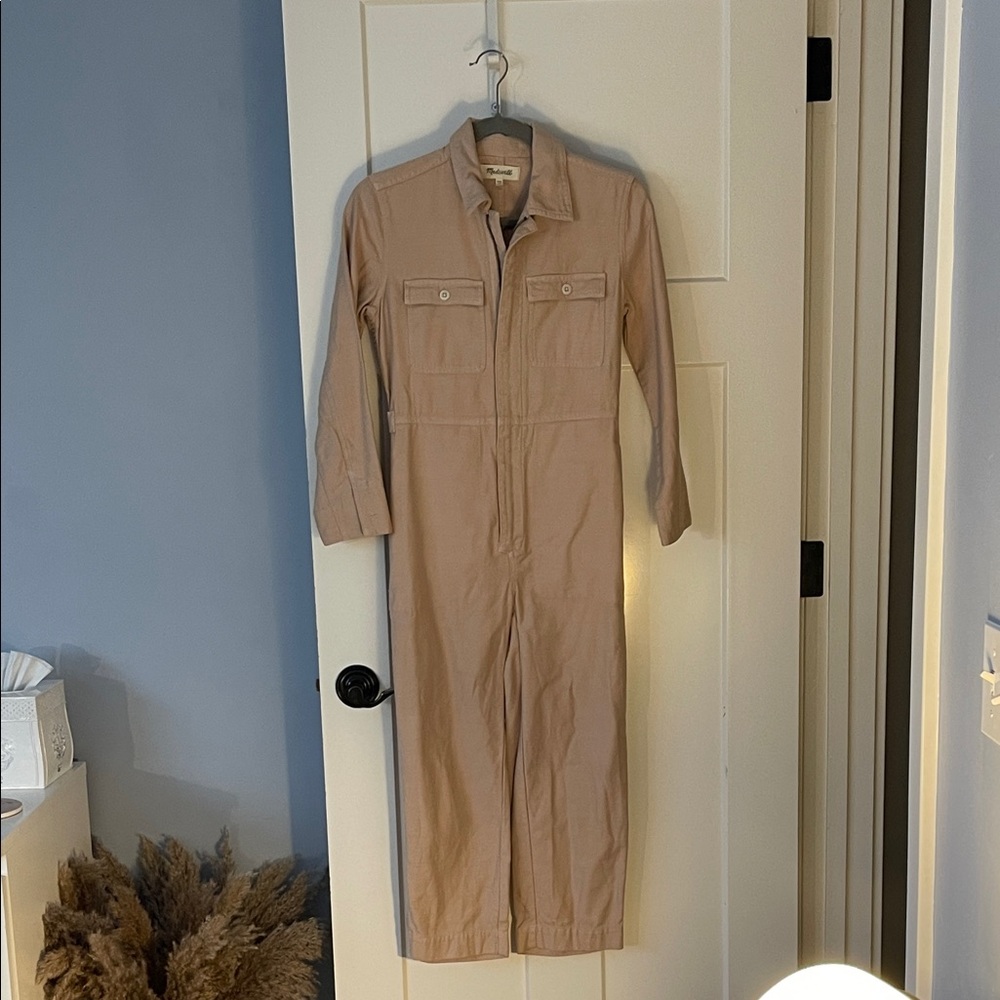 Madewell Pink Cotton Utility Jumpsuit